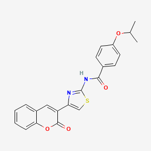 molecular formula C22H18N2O4S B2939610 4-异丙氧基-N-(4-(2-氧代-2H-色满-3-基)噻唑-2-基)苯甲酰胺 CAS No. 684232-27-7