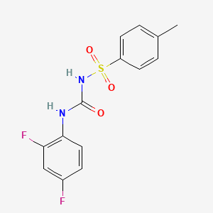 molecular formula C14H12F2N2O3S B2939613 1-(2,4-Difluorophenyl)-3-((4-methylphenyl)sulfonyl)urea CAS No. 401640-37-7
