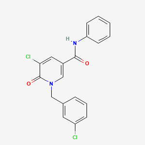 molecular formula C19H14Cl2N2O2 B2939615 5-chloro-1-(3-chlorobenzyl)-6-oxo-N-phenyl-1,6-dihydro-3-pyridinecarboxamide CAS No. 338977-38-1
