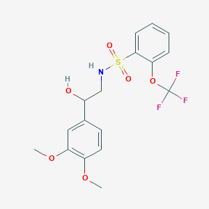 molecular formula C17H18F3NO6S B2939617 N-(2-(3,4-dimethoxyphenyl)-2-hydroxyethyl)-2-(trifluoromethoxy)benzenesulfonamide CAS No. 1705683-50-6