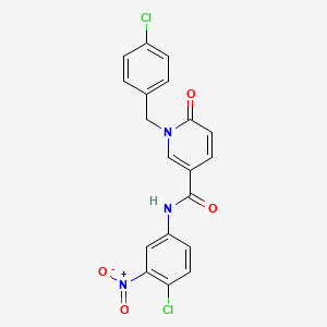 molecular formula C19H13Cl2N3O4 B2939623 N-(4-chloro-3-nitrophenyl)-1-(4-chlorobenzyl)-6-oxo-1,6-dihydropyridine-3-carboxamide CAS No. 941973-25-7