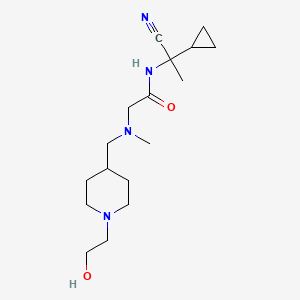 molecular formula C17H30N4O2 B2939629 N-(1-cyano-1-cyclopropylethyl)-2-({[1-(2-hydroxyethyl)piperidin-4-yl]methyl}(methyl)amino)acetamide CAS No. 1311612-99-3
