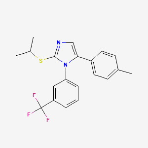 molecular formula C20H19F3N2S B2939630 2-(isopropylthio)-5-(p-tolyl)-1-(3-(trifluoromethyl)phenyl)-1H-imidazole CAS No. 1226426-83-0