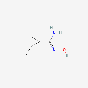 molecular formula C5H10N2O B2939632 N'-hydroxy-2-methylcyclopropane-1-carboximidamide CAS No. 70458-18-3