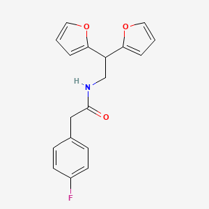 N-(2,2-di(furan-2-yl)ethyl)-2-(4-fluorophenyl)acetamide