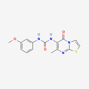 molecular formula C15H14N4O3S B2939640 1-(3-甲氧基苯基)-3-(7-甲基-5-氧代-5H-噻唑并[3,2-a]嘧啶-6-基)脲 CAS No. 1021112-61-7