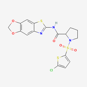 N-([1,3]dioxolo[4',5':4,5]benzo[1,2-d]thiazol-6-yl)-1-((5-chlorothiophen-2-yl)sulfonyl)pyrrolidine-2-carboxamide