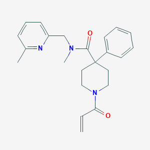 N-Methyl-N-[(6-methylpyridin-2-yl)methyl]-4-phenyl-1-prop-2-enoylpiperidine-4-carboxamide