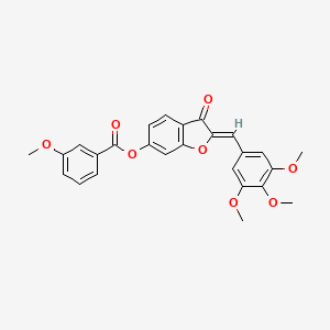 molecular formula C26H22O8 B2939668 (Z)-3-oxo-2-(3,4,5-trimethoxybenzylidene)-2,3-dihydrobenzofuran-6-yl 3-methoxybenzoate CAS No. 859137-99-8