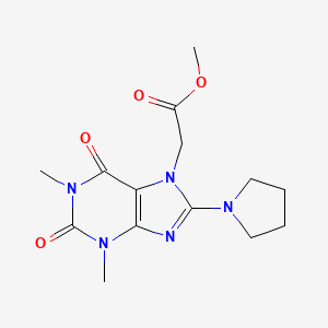 Methyl 2-(1,3-dimethyl-2,6-dioxo-8-pyrrolidin-1-ylpurin-7-yl)acetate