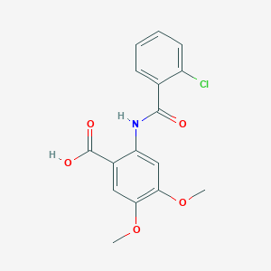 molecular formula C16H14ClNO5 B2939673 2-(2-Chlorobenzamido)-4,5-dimethoxybenzoic acid CAS No. 402609-67-0