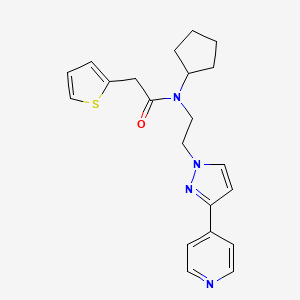 N-cyclopentyl-N-(2-(3-(pyridin-4-yl)-1H-pyrazol-1-yl)ethyl)-2-(thiophen-2-yl)acetamide