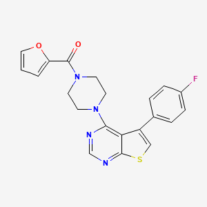 (4-(5-(4-Fluorophenyl)thieno[2,3-d]pyrimidin-4-yl)piperazin-1-yl)(furan-2-yl)methanone