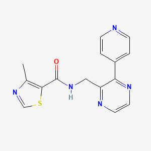 molecular formula C15H13N5OS B2939695 4-methyl-N-{[3-(pyridin-4-yl)pyrazin-2-yl]methyl}-1,3-thiazole-5-carboxamide CAS No. 2097863-76-6