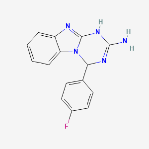 molecular formula C15H12FN5 B2939696 4-(4-氟苯基)-1,4-二氢[1,3,5]三嗪[1,2-a]苯并咪唑-2-胺 CAS No. 305852-99-7