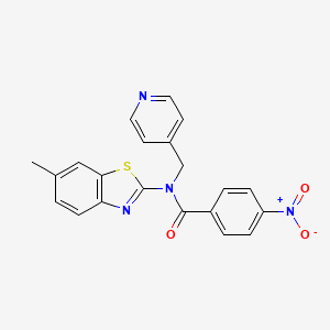 N-(6-methylbenzo[d]thiazol-2-yl)-4-nitro-N-(pyridin-4-ylmethyl)benzamide