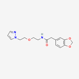 N-(2-(2-(1H-pyrazol-1-yl)ethoxy)ethyl)-2-(benzo[d][1,3]dioxol-5-yl)acetamide