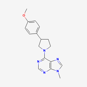 molecular formula C17H19N5O B2939731 6-[3-(4-Methoxyphenyl)pyrrolidin-1-yl]-9-methylpurine CAS No. 2380033-12-3