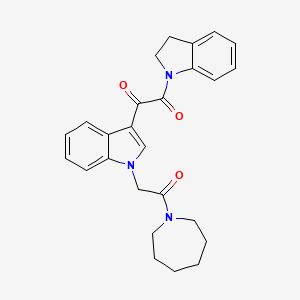 molecular formula C26H27N3O3 B2939733 1-(1-(2-(azepan-1-yl)-2-oxoethyl)-1H-indol-3-yl)-2-(indolin-1-yl)ethane-1,2-dione CAS No. 887225-53-8