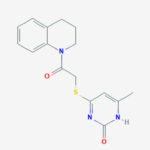 molecular formula C16H17N3O2S B2939738 4-((2-(3,4-dihydroquinolin-1(2H)-yl)-2-oxoethyl)thio)-6-methylpyrimidin-2(1H)-one CAS No. 905693-26-7
