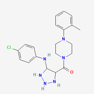 molecular formula C20H21ClN6O B2939748 N-(4-chlorophenyl)-4-[4-(2-methylphenyl)piperazine-1-carbonyl]-1H-1,2,3-triazol-5-amine CAS No. 1291837-17-6