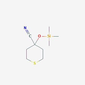 molecular formula C9H17NOSSi B2939749 4-Trimethylsilyloxythiane-4-carbonitrile CAS No. 1248292-19-4