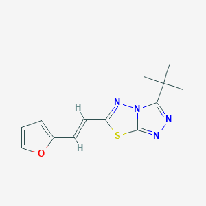 molecular formula C13H14N4OS B293975 3-Tert-butyl-6-[2-(2-furyl)vinyl][1,2,4]triazolo[3,4-b][1,3,4]thiadiazole 