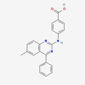 4-[(6-Methyl-4-phenylquinazolin-2-yl)amino]benzoic acid