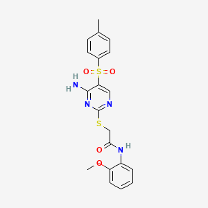 2-({4-amino-5-[(4-methylphenyl)sulfonyl]pyrimidin-2-yl}thio)-N-(2-methoxyphenyl)acetamide