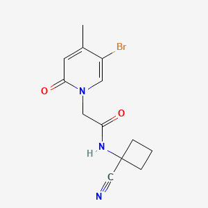 molecular formula C13H14BrN3O2 B2939758 2-(5-Bromo-4-methyl-2-oxopyridin-1-YL)-N-(1-cyanocyclobutyl)acetamide CAS No. 1825555-97-2