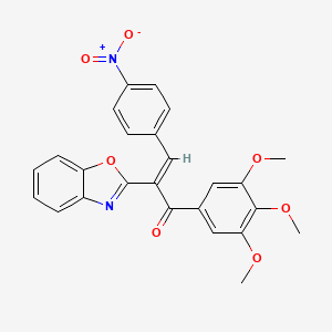 (E)-2-(benzo[d]oxazol-2-yl)-3-(4-nitrophenyl)-1-(3,4,5-trimethoxyphenyl)prop-2-en-1-one