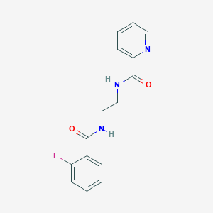 molecular formula C15H14FN3O2 B293976 N-{2-[(2-fluorobenzoyl)amino]ethyl}-2-pyridinecarboxamide 
