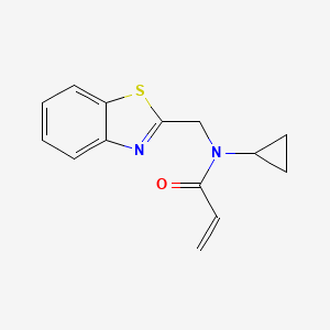 molecular formula C14H14N2OS B2939762 N-(1,3-Benzothiazol-2-ylmethyl)-N-cyclopropylprop-2-enamide CAS No. 2361642-40-0