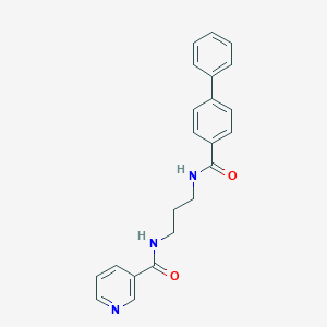 molecular formula C22H21N3O2 B293977 N-{3-[([1,1'-biphenyl]-4-ylcarbonyl)amino]propyl}nicotinamide 