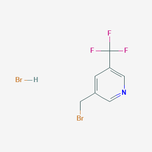 molecular formula C7H6Br2F3N B2939776 3-(Bromomethyl)-5-(trifluoromethyl)pyridine hydrobromide CAS No. 1384972-85-3