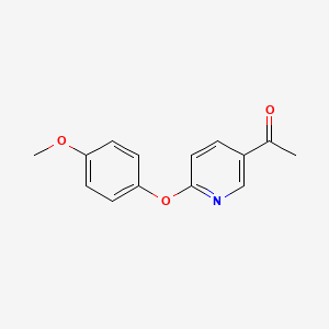 molecular formula C14H13NO3 B2939779 5-Acetyl-(4-methoxy phenoxy)pyridine CAS No. 915203-84-8