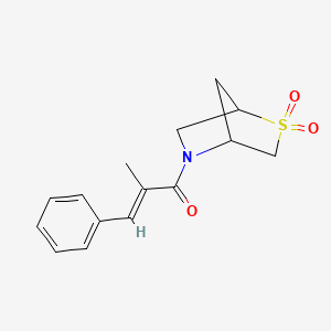 (E)-1-(2,2-dioxido-2-thia-5-azabicyclo[2.2.1]heptan-5-yl)-2-methyl-3-phenylprop-2-en-1-one