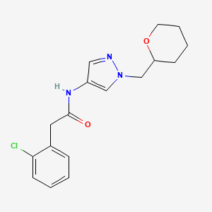 2-(2-chlorophenyl)-N-(1-((tetrahydro-2H-pyran-2-yl)methyl)-1H-pyrazol-4-yl)acetamide