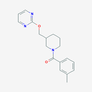 (3-Methylphenyl)-[3-(pyrimidin-2-yloxymethyl)piperidin-1-yl]methanone
