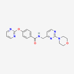 molecular formula C20H20N6O3 B2939793 N-((2-morpholinopyrimidin-4-yl)methyl)-4-(pyrimidin-2-yloxy)benzamide CAS No. 1797224-33-9