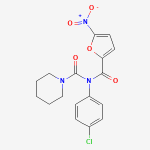 molecular formula C17H16ClN3O5 B2939805 N-(4-氯苯基)-N-(5-硝基呋喃-2-羰基)哌啶-1-甲酰胺 CAS No. 899755-53-4