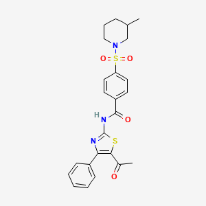 N-(5-acetyl-4-phenylthiazol-2-yl)-4-((3-methylpiperidin-1-yl)sulfonyl)benzamide
