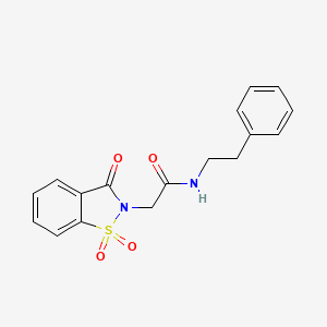 N-(2-phenylethyl)-2-(1,1,3-trioxo-1,2-benzothiazol-2-yl)acetamide