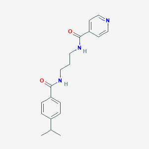 molecular formula C19H23N3O2 B293983 N-{3-[(4-isopropylbenzoyl)amino]propyl}isonicotinamide 