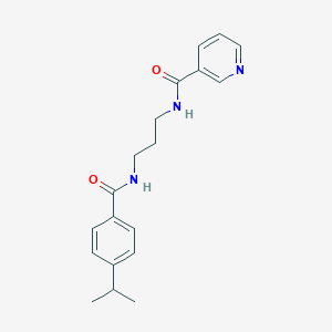 molecular formula C19H23N3O2 B293984 N-{3-[(4-isopropylbenzoyl)amino]propyl}nicotinamide 