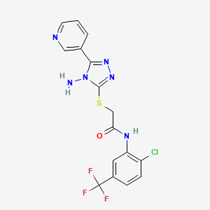 2-{[4-amino-5-(pyridin-3-yl)-4H-1,2,4-triazol-3-yl]sulfanyl}-N-[2-chloro-5-(trifluoromethyl)phenyl]acetamide