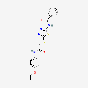 molecular formula C19H18N4O3S2 B2939848 N-(5-((2-((4-乙氧苯基)氨基)-2-氧代乙基)硫代)-1,3,4-噻二唑-2-基)苯甲酰胺 CAS No. 393566-03-5