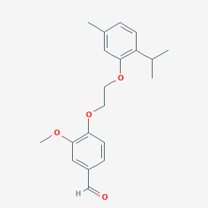 molecular formula C20H24O4 B2939858 3-Methoxy-4-[2-(5-methyl-2-propan-2-ylphenoxy)ethoxy]benzaldehyde CAS No. 428498-56-0
