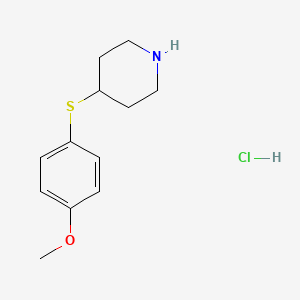 molecular formula C12H18ClNOS B2939861 4-((4-Methoxyphenyl)thio)piperidine hydrochloride CAS No. 1172883-91-8