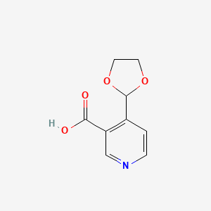 molecular formula C9H9NO4 B2939871 4-(1,3-二氧戊环-2-基)吡啶-3-甲酸 CAS No. 2375274-10-3